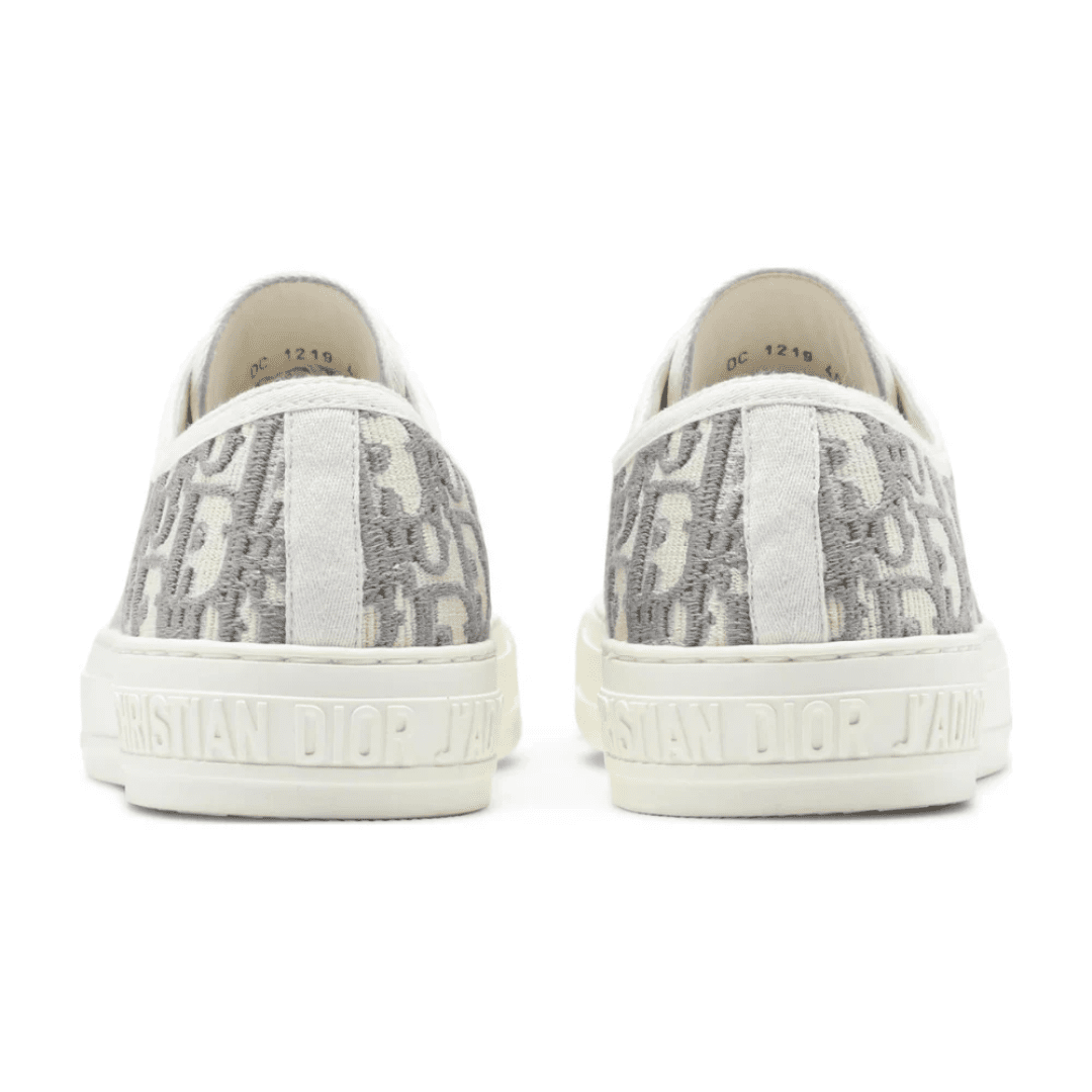 Walk’N’Dior Embroidered Canvas Low Grey heel view
