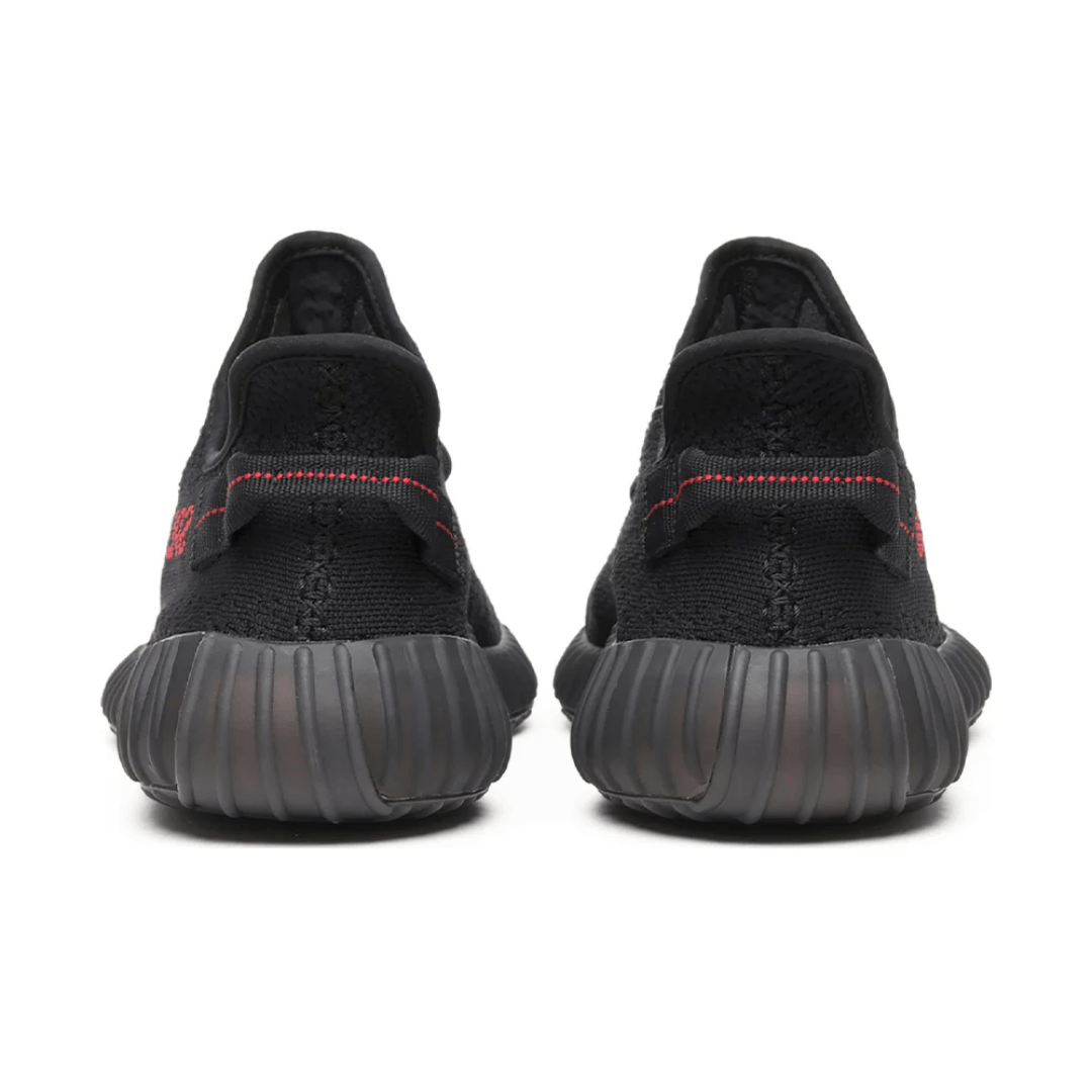 Lifestyle shot Yeezy Boost 350 V2 Black Red sneakers Dubai UAE