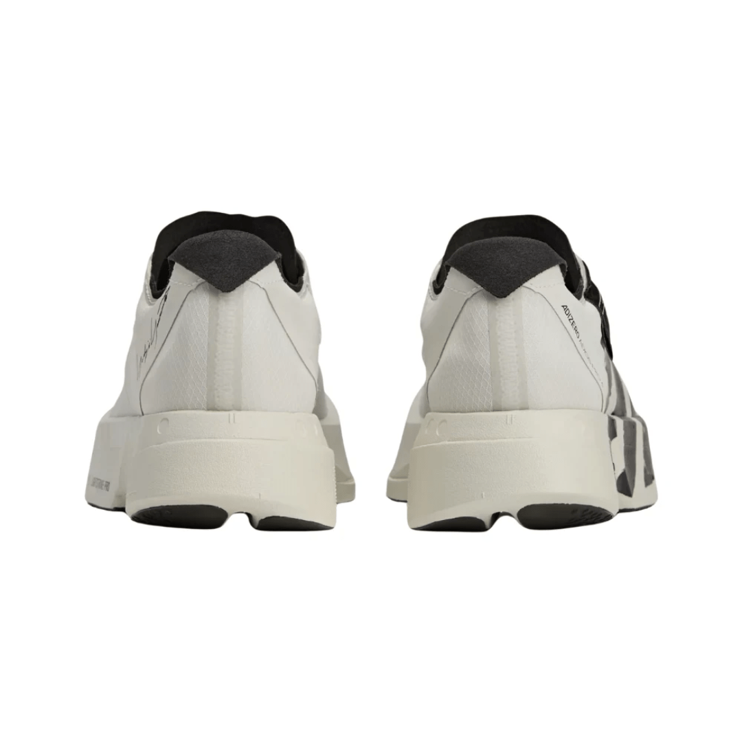 adidas Y-3 Adizero Adios Pro 4 worn on foot, styled in Dubai